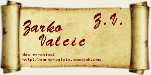 Žarko Valčić vizit kartica
